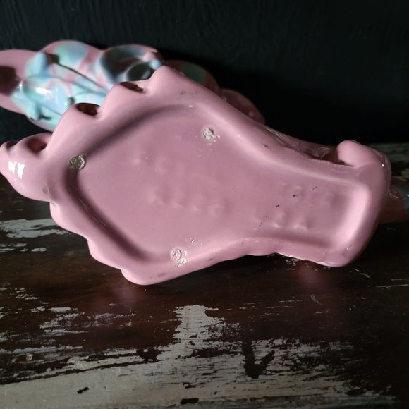 Vintage Royal Haeger Vase, MCM Cornucopia, Pink and Blue Royal Haeger - Picture 6 of 9